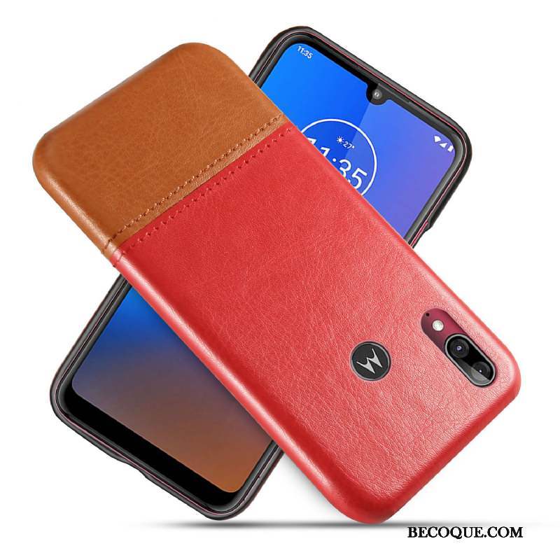 Moto E6 Plus Coque De Téléphone Noir Étui En Cuir Protection