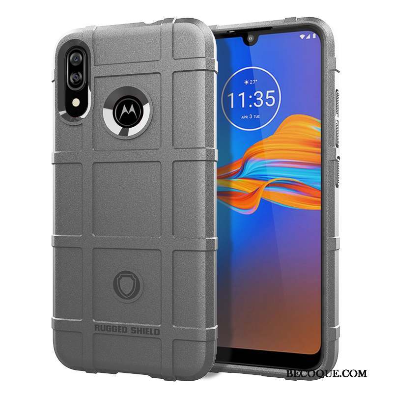 Moto E6 Plus Coque Silicone Pu Fluide Doux Étui Noir Protection