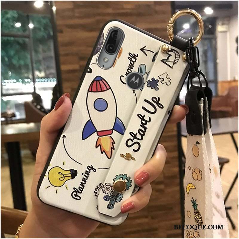 Moto E6 Plus Dessin Animé Support Coque Chaud Tendance Ornements Suspendus