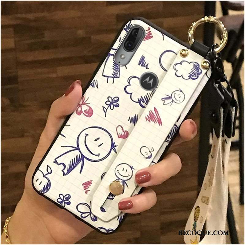 Moto E6 Plus Dessin Animé Support Coque Chaud Tendance Ornements Suspendus