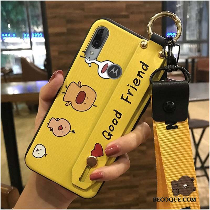 Moto E6 Plus Dessin Animé Support Coque Chaud Tendance Ornements Suspendus