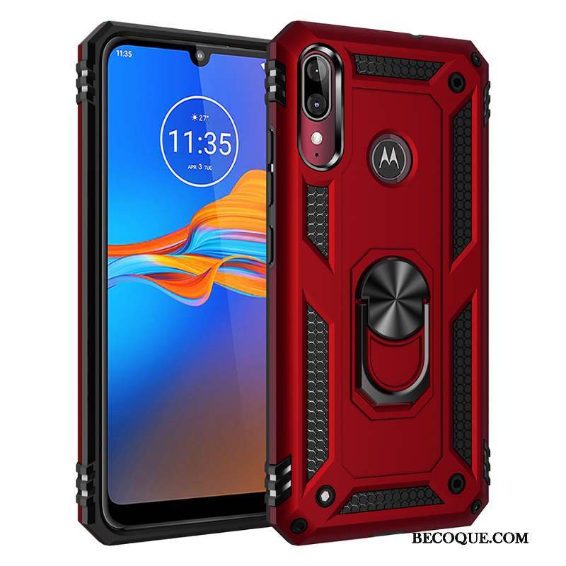 Moto E6 Plus Rouge Difficile À Bord Coque Tout Compris Magnétisme