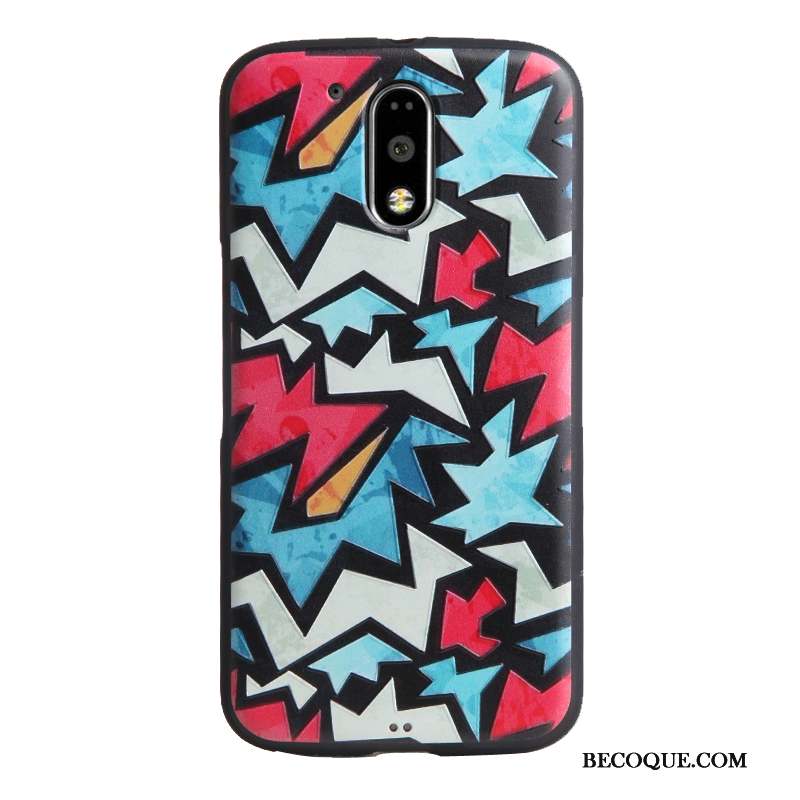 Moto G4 Play Dessin Animé Multicolore Protection Gaufrage Tendance Coque De Téléphone