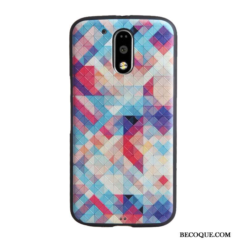 Moto G4 Play Gaufrage Coque De Téléphone Fluide Doux Tendance Blanc Dessin Animé