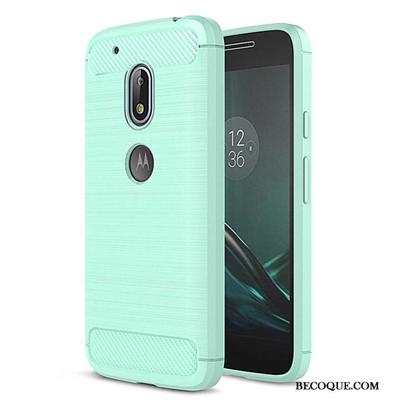 Moto G4 Play Protection Fluide Doux Silicone Coque Bleu Étui