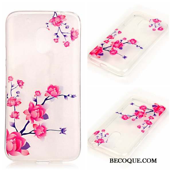 Moto G4 Play Transparent Bordure Coque De Téléphone Protection Rose Fluide Doux