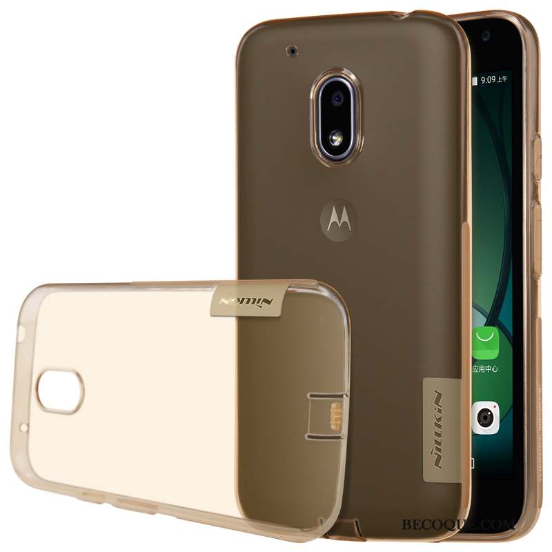 Moto G4 Play Transparent Coque De Téléphone Incassable Or Fluide Doux