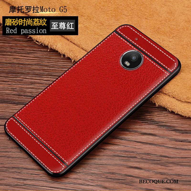 Moto G5 Business Fluide Doux Protection Coque De Téléphone Cuir Étui