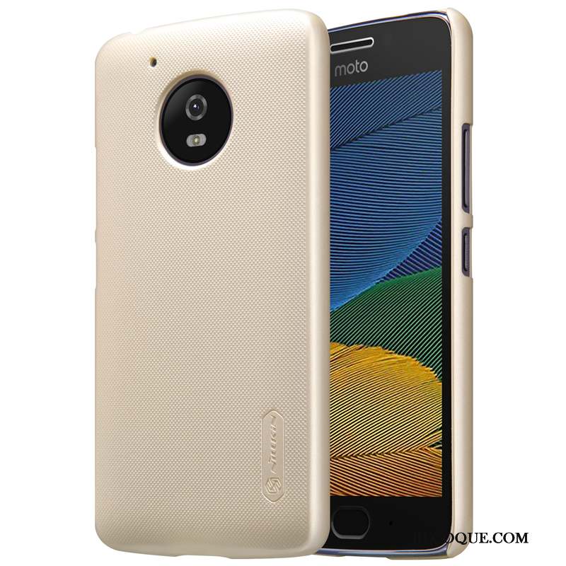 Moto G5 Coque Blanc Protection Délavé En Daim Or Difficile Mince