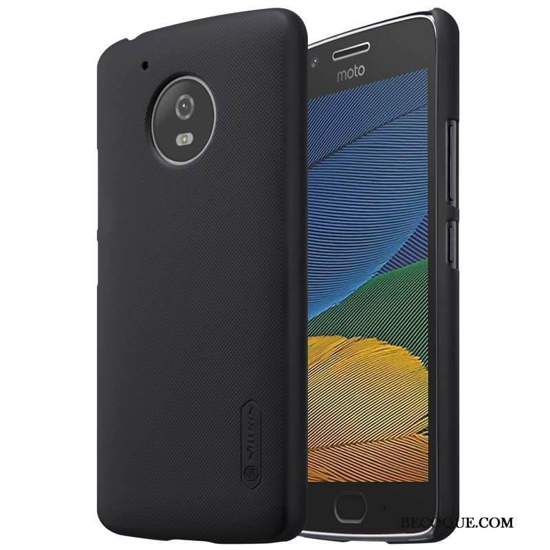 Moto G5 Coque Blanc Protection Délavé En Daim Or Difficile Mince