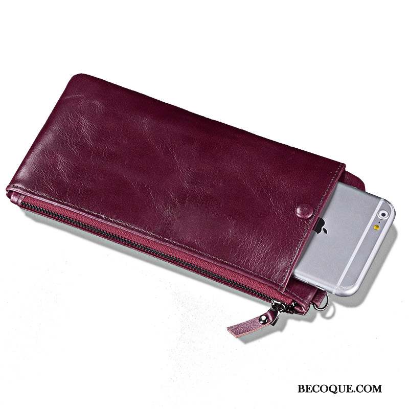 Moto G5 Coque De Téléphone Rouge Pochette Cuir Véritable Portefeuille Incassable