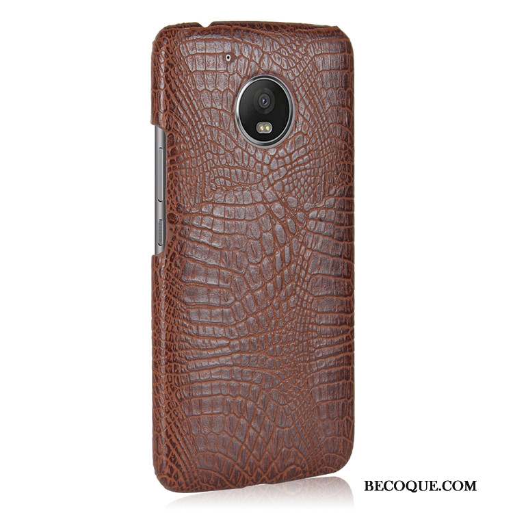 Moto G5 Coque De Téléphone Étui Orange Protection Crocodile