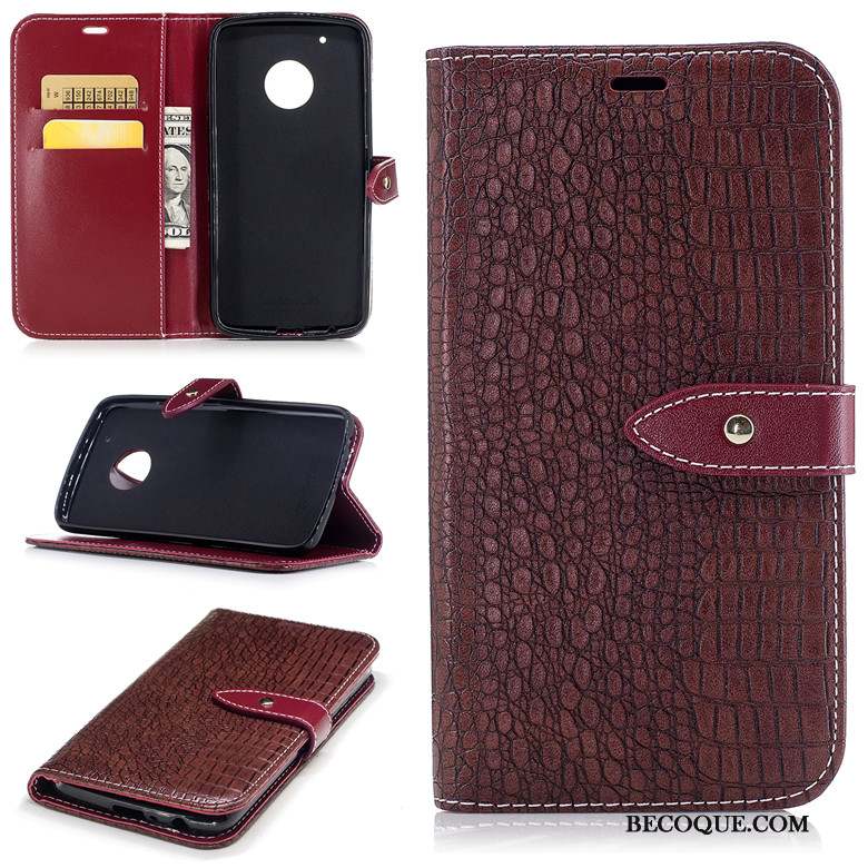 Moto G5 Coque Fluide Doux Incassable Clamshell Vin Rouge De Téléphone