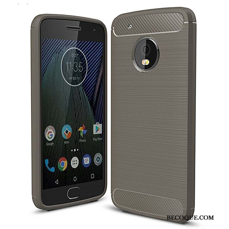 Moto G5 Coque Protection Étui Silicone Fluide Doux Fibre Vert