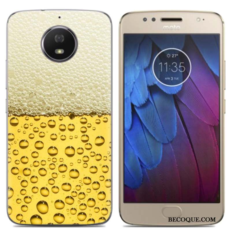 Moto G5 Fluide Doux Coque De Téléphone Téléphone Portable Protection Bleu Silicone