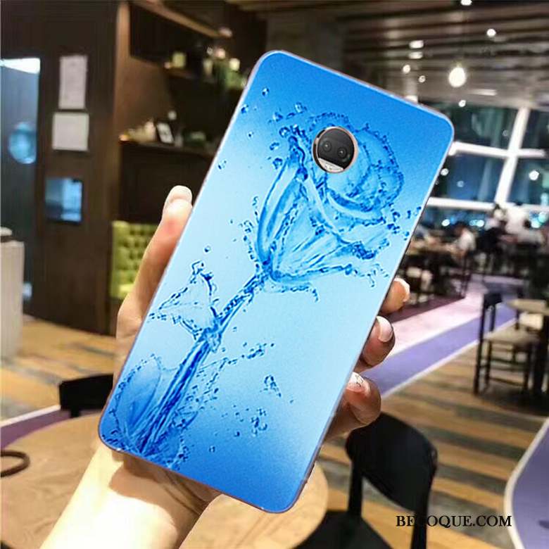 Moto G5 Plus Bleu Téléphone Portable Coque Fluide Doux Étui Peinture