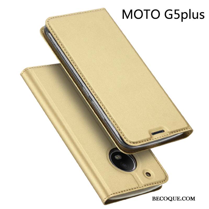 Moto G5 Plus Coque Protection Étui En Cuir Housse Business Tout Compris Or Rose