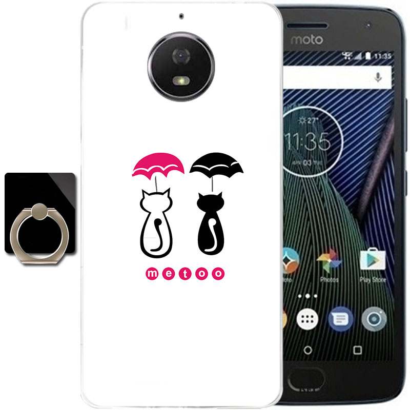 Moto G5 Plus Dessin Animé Multicolore Coque Étui Fluide Doux Silicone