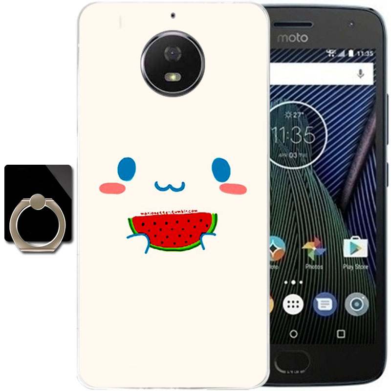 Moto G5 Plus Dessin Animé Multicolore Coque Étui Fluide Doux Silicone