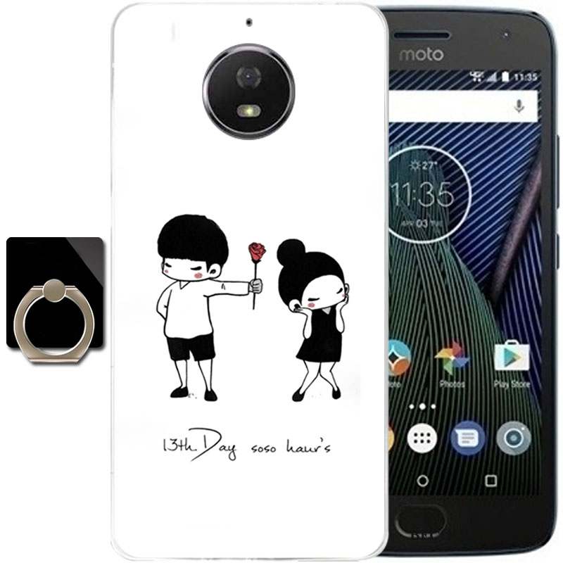 Moto G5 Plus Dessin Animé Multicolore Coque Étui Fluide Doux Silicone