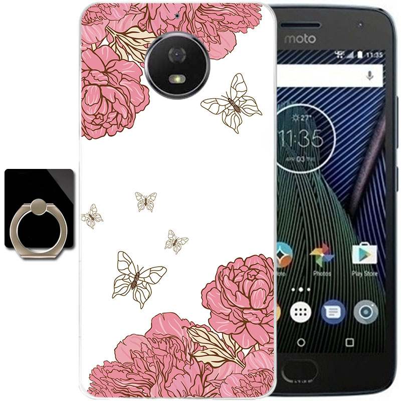 Moto G5 Plus Dessin Animé Multicolore Coque Étui Fluide Doux Silicone