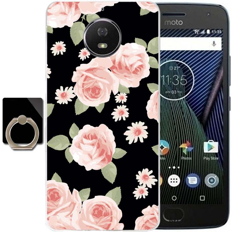 Moto G5 Plus Dessin Animé Multicolore Coque Étui Fluide Doux Silicone