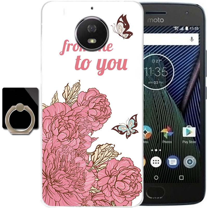 Moto G5 Plus Dessin Animé Multicolore Coque Étui Fluide Doux Silicone