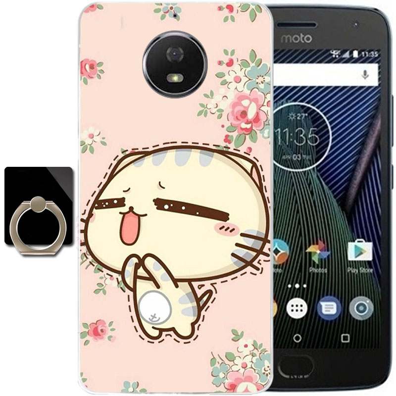 Moto G5 Plus Dessin Animé Multicolore Coque Étui Fluide Doux Silicone