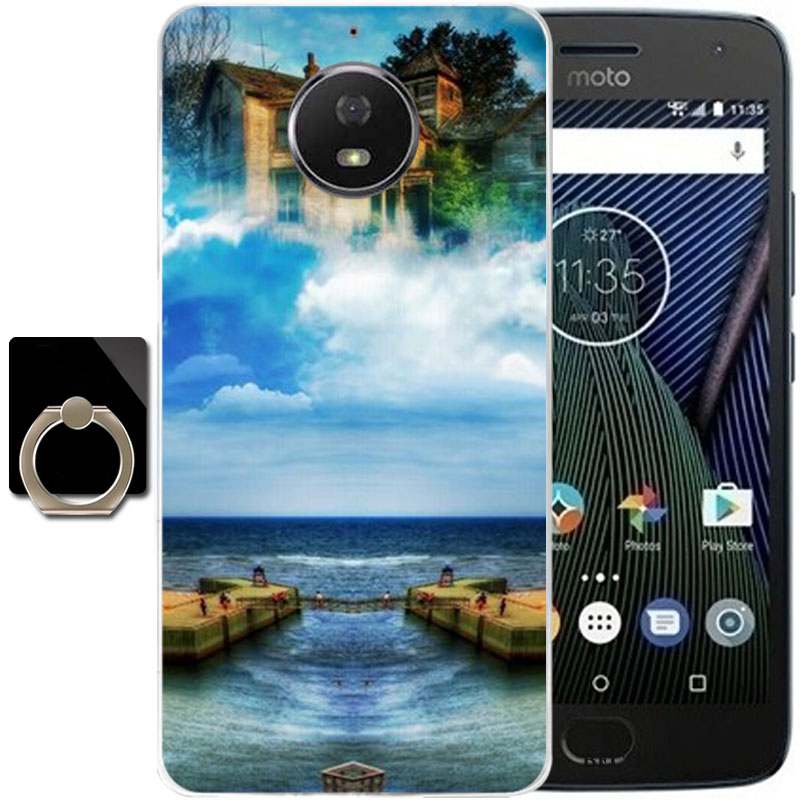 Moto G5 Plus Dessin Animé Multicolore Coque Étui Fluide Doux Silicone