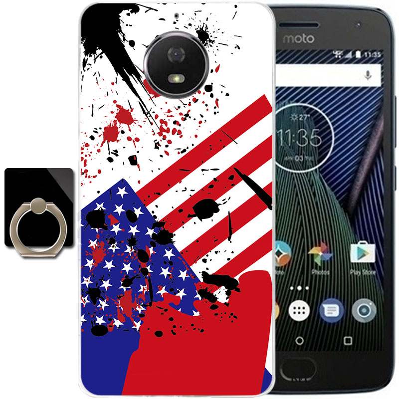 Moto G5 Plus Dessin Animé Multicolore Coque Étui Fluide Doux Silicone