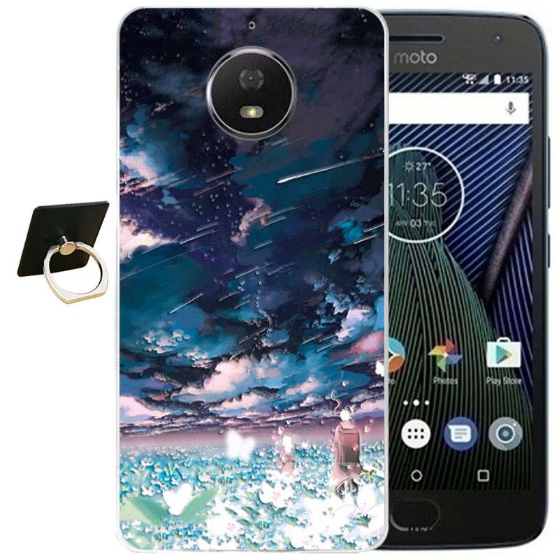 Moto G5 Plus Étui Protection Fluide Doux Vent Violet Coque De Téléphone