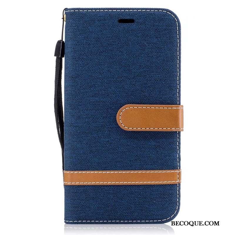 Moto G5 Portefeuille Téléphone Portable En Denim Protection Coque Étui