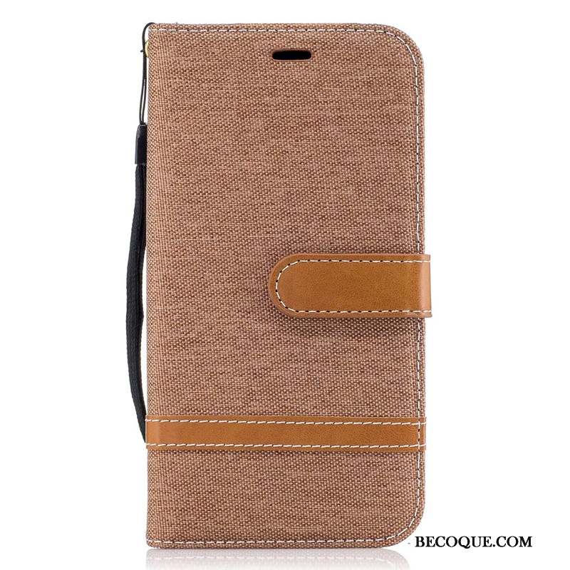 Moto G5 Portefeuille Téléphone Portable En Denim Protection Coque Étui