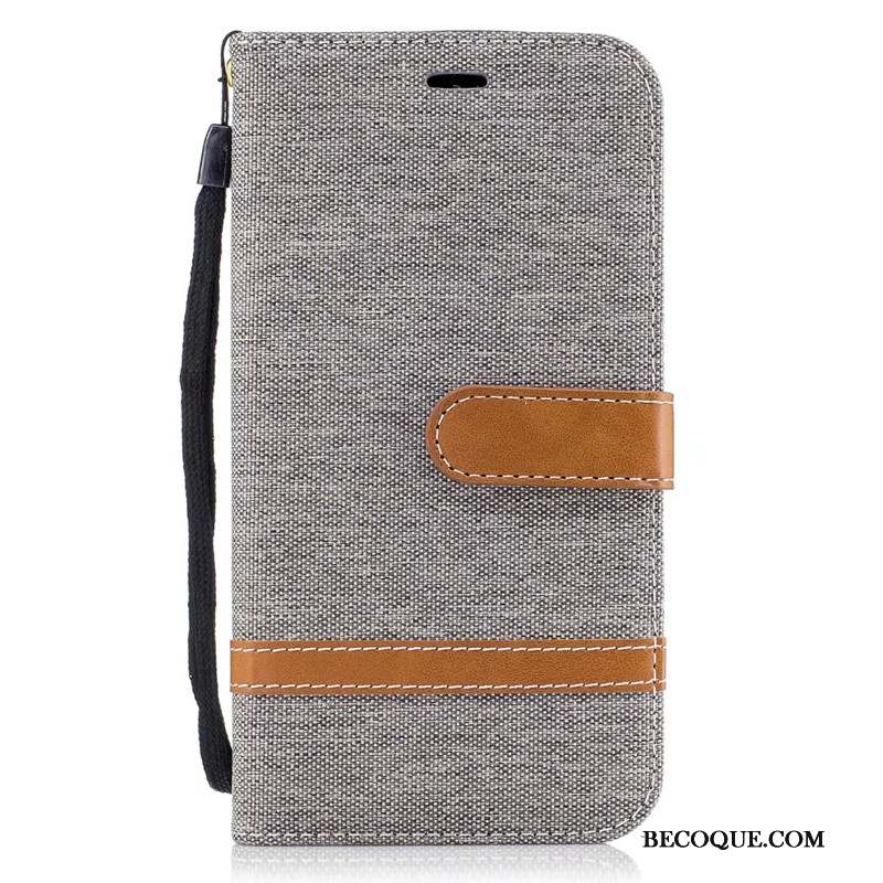 Moto G5 Portefeuille Téléphone Portable En Denim Protection Coque Étui