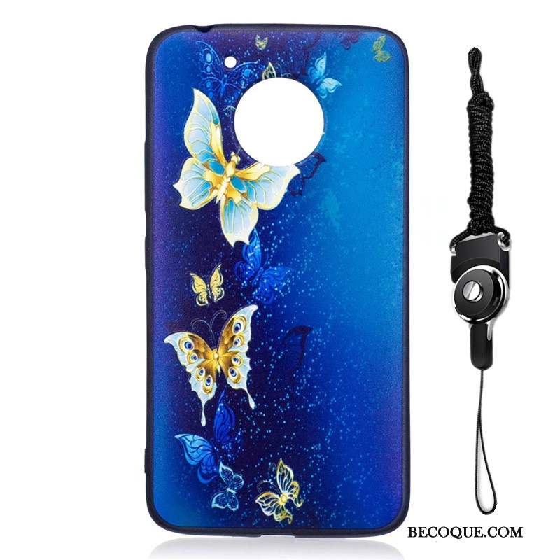 Moto G5 Protection Dessin Animé Fleurs Fluide Doux Coque Peinture