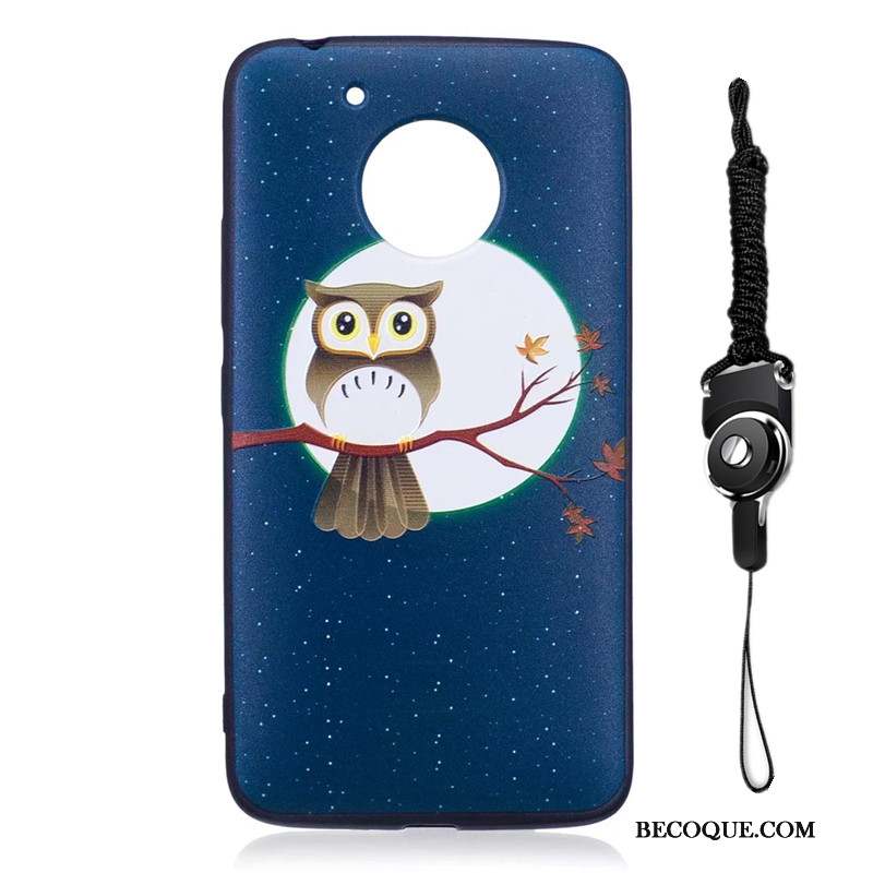 Moto G5 Protection Dessin Animé Fleurs Fluide Doux Coque Peinture