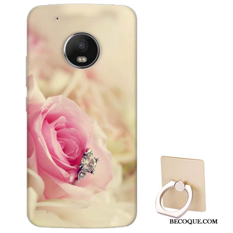 Moto G5 Protection Fleurs Support Coque Modèle Fluide Doux