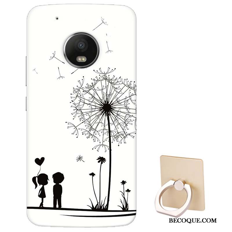 Moto G5 Protection Fleurs Support Coque Modèle Fluide Doux