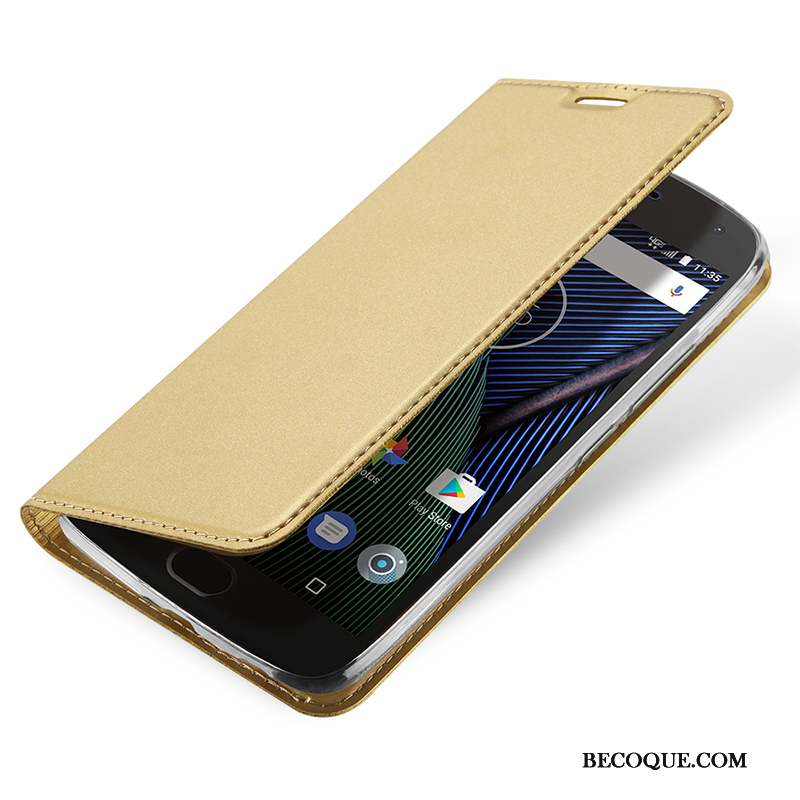 Moto G5 Étui Housse Protection Étui En Cuir Rose Coque De Téléphone