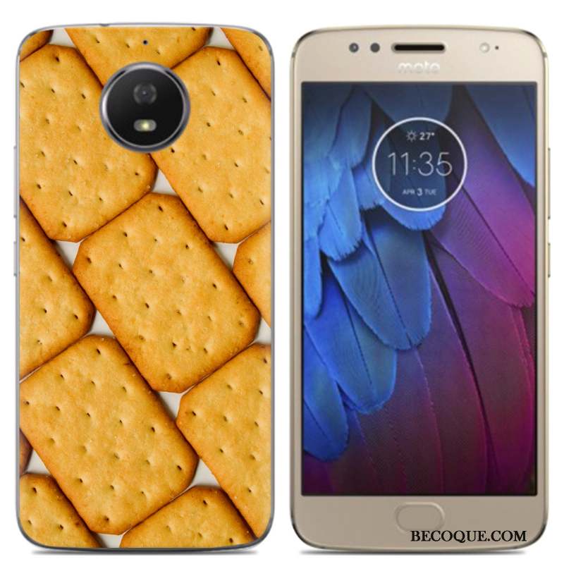 Moto G5s Coque De Téléphone Fluide Doux Peinture Incassable Créatif Multicolore