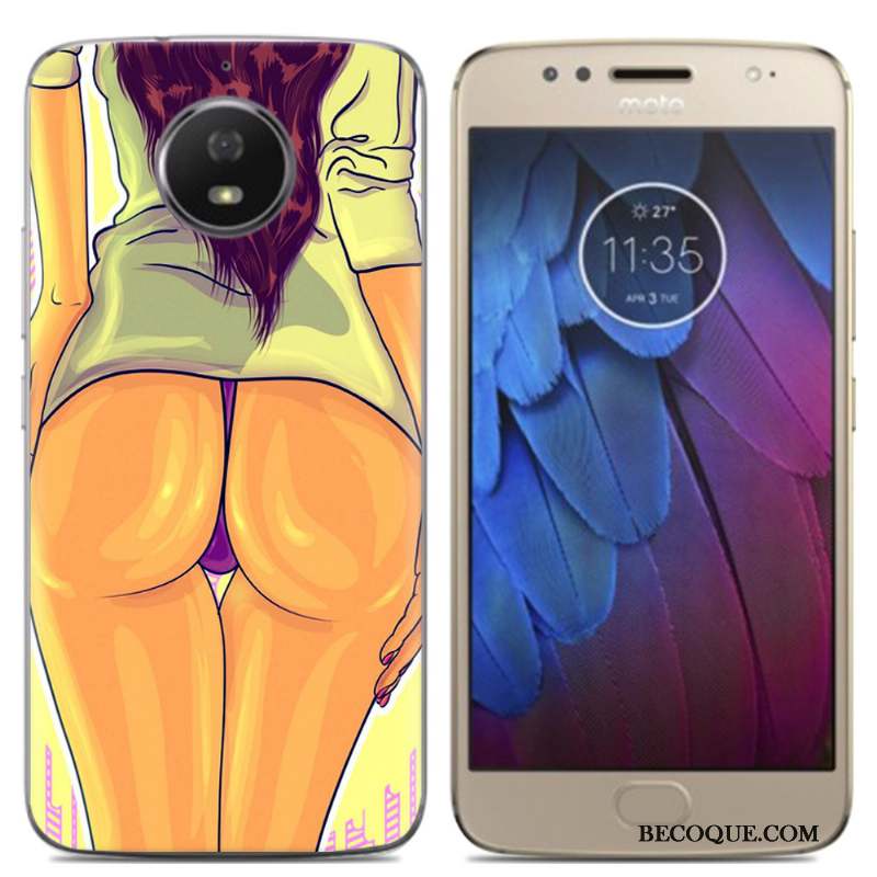 Moto G5s Coque De Téléphone Fluide Doux Peinture Incassable Créatif Multicolore