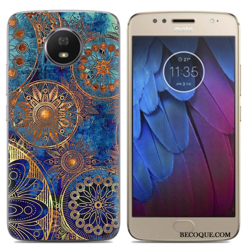 Moto G5s Coque De Téléphone Fluide Doux Peinture Incassable Créatif Multicolore