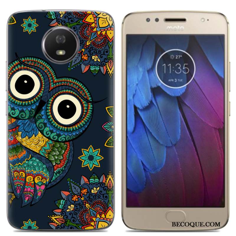 Moto G5s Coque De Téléphone Fluide Doux Peinture Incassable Créatif Multicolore