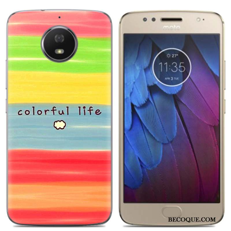 Moto G5s Coque De Téléphone Fluide Doux Peinture Incassable Créatif Multicolore