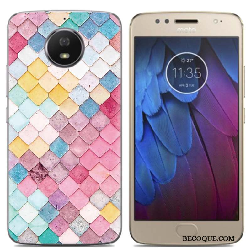 Moto G5s Coque De Téléphone Fluide Doux Peinture Incassable Créatif Multicolore