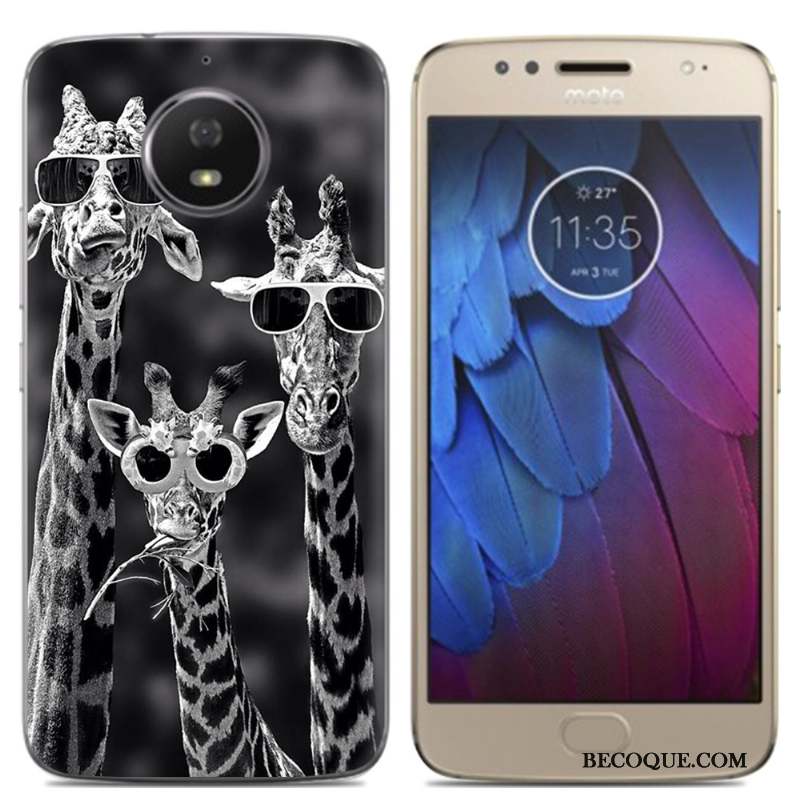 Moto G5s Coque De Téléphone Fluide Doux Peinture Incassable Créatif Multicolore