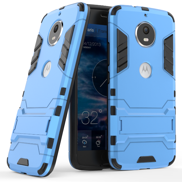 Moto G5s Coque Incassable Tout Compris Bleu Clair Support De Téléphone