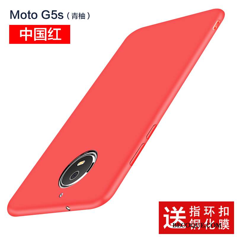 Moto G5s Coque Très Mince Protection Silicone Bleu Délavé En Daim Incassable