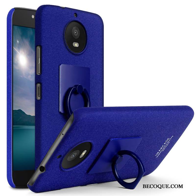 Moto G5s Plus Incassable Étui Coque De Téléphone Anneau Bleu Délavé En Daim