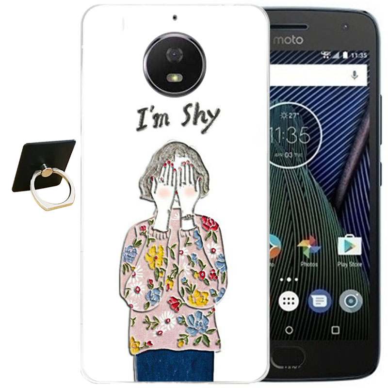 Moto G5s Plus Vintage Vent Coque De Téléphone Silicone Rose Dessin Animé